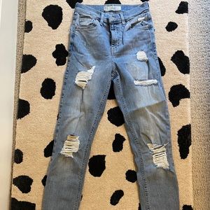 Topshop mid rise Jamie distressed jeans